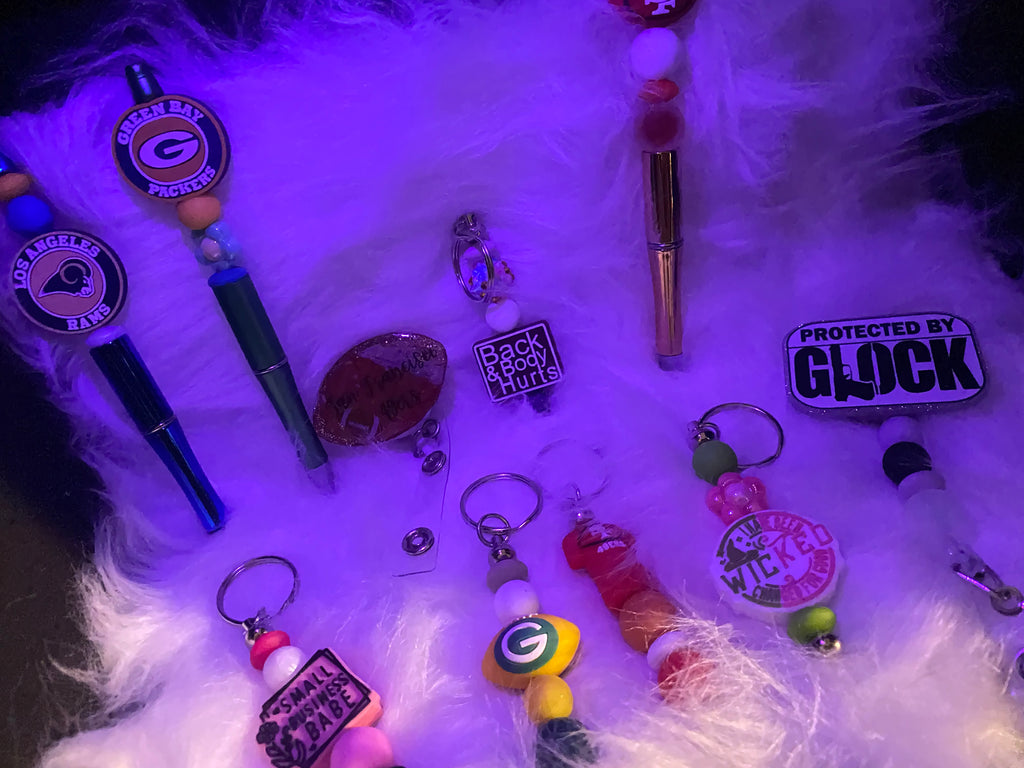 Custom Badge Reels, Beadable Pens and Keychains